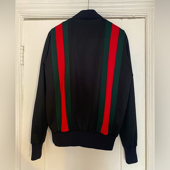 GUCCI Black Classic Web Striped Jersey
Technical Bomber Jacket SZ M - Picture 2 of 7